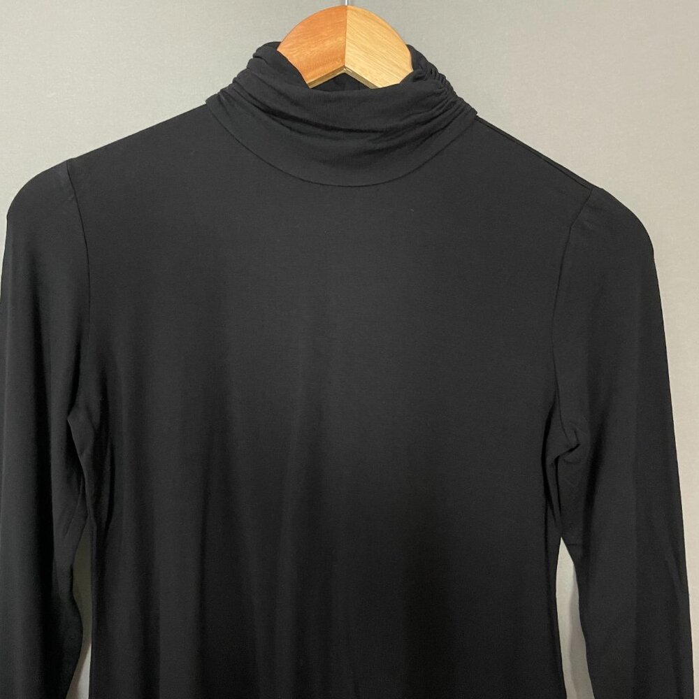 NWT Alfani Turtleneck Shirt Long Sleeve Black Knit Size Petite Small Women Rayon
